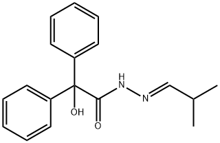 2-hydroxy-N-[(E)-2-methylpropylideneamino]-2,2-diphenylacetamide Struktur