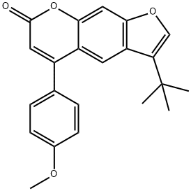 3-tert-butyl-5-(4-methoxyphenyl)furo[3,2-g]chromen-7-one Struktur