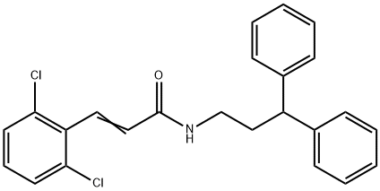 (E)-3-(2,6-dichlorophenyl)-N-(3,3-diphenylpropyl)prop-2-enamide Struktur