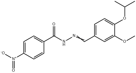 N-[(E)-(3-methoxy-4-propan-2-yloxyphenyl)methylideneamino]-4-nitrobenzamide Struktur