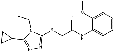 2-[(5-cyclopropyl-4-ethyl-1,2,4-triazol-3-yl)sulfanyl]-N-(2-methoxyphenyl)acetamide Struktur