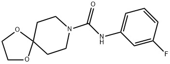 N-(3-fluorophenyl)-1,4-dioxa-8-azaspiro[4.5]decane-8-carboxamide Struktur