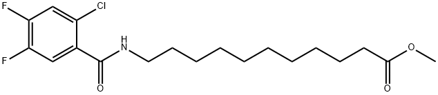 methyl 11-[(2-chloro-4,5-difluorobenzoyl)amino]undecanoate Struktur