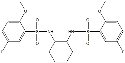 5-fluoro-N-[2-[(5-fluoro-2-methoxyphenyl)sulfonylamino]cyclohexyl]-2-methoxybenzenesulfonamide Struktur