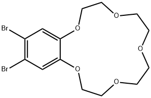 17,18-dibromo-2,5,8,11,14-pentaoxabicyclo[13.4.0]nonadeca-1(19),15,17-triene Struktur