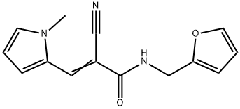 (E)-2-cyano-N-(furan-2-ylmethyl)-3-(1-methylpyrrol-2-yl)prop-2-enamide Struktur