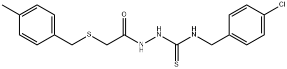 1-[(4-chlorophenyl)methyl]-3-[[2-[(4-methylphenyl)methylsulfanyl]acetyl]amino]thiourea Structure