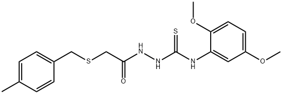 1-(2,5-dimethoxyphenyl)-3-[[2-[(4-methylphenyl)methylsulfanyl]acetyl]amino]thiourea Struktur