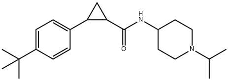 2-(4-tert-butylphenyl)-N-(1-propan-2-ylpiperidin-4-yl)cyclopropane-1-carboxamide Struktur