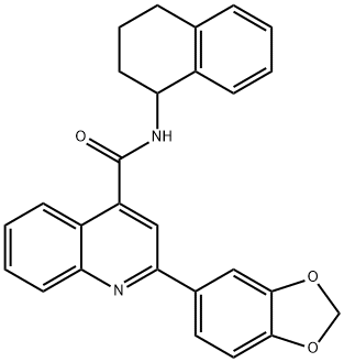 2-(1,3-benzodioxol-5-yl)-N-(1,2,3,4-tetrahydronaphthalen-1-yl)quinoline-4-carboxamide Struktur