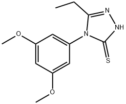 4-(3,5-dimethoxyphenyl)-3-ethyl-1H-1,2,4-triazole-5-thione Struktur