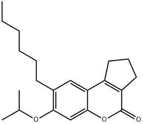 8-hexyl-7-propan-2-yloxy-2,3-dihydro-1H-cyclopenta[c]chromen-4-one Struktur