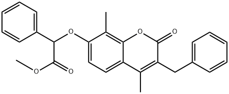 methyl 2-(3-benzyl-4,8-dimethyl-2-oxochromen-7-yl)oxy-2-phenylacetate Struktur