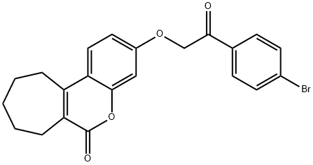 3-[2-(4-bromophenyl)-2-oxoethoxy]-8,9,10,11-tetrahydro-7H-cyclohepta[c]chromen-6-one Struktur