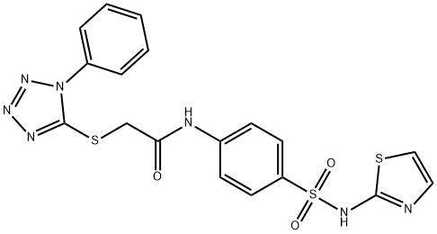 2-(1-phenyltetrazol-5-yl)sulfanyl-N-[4-(1,3-thiazol-2-ylsulfamoyl)phenyl]acetamide Struktur