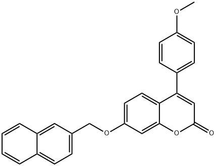 4-(4-methoxyphenyl)-7-(naphthalen-2-ylmethoxy)chromen-2-one Struktur