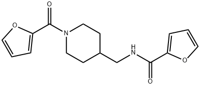 N-[[1-(furan-2-carbonyl)piperidin-4-yl]methyl]furan-2-carboxamide Struktur