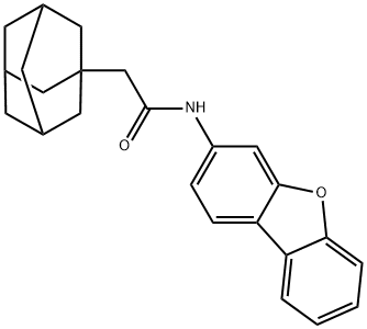 2-(1-adamantyl)-N-dibenzofuran-3-ylacetamide Struktur