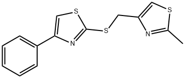 2-methyl-4-[(4-phenyl-1,3-thiazol-2-yl)sulfanylmethyl]-1,3-thiazole Struktur