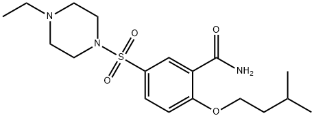 5-(4-ethylpiperazin-1-yl)sulfonyl-2-(3-methylbutoxy)benzamide Struktur