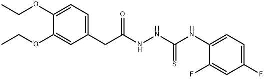 1-[[2-(3,4-diethoxyphenyl)acetyl]amino]-3-(2,4-difluorophenyl)thiourea Struktur