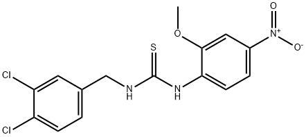 1-[(3,4-dichlorophenyl)methyl]-3-(2-methoxy-4-nitrophenyl)thiourea Struktur