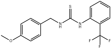 1-[(4-methoxyphenyl)methyl]-3-[2-(trifluoromethyl)phenyl]thiourea Struktur