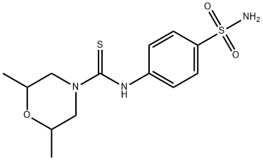 2,6-dimethyl-N-(4-sulfamoylphenyl)morpholine-4-carbothioamide Struktur