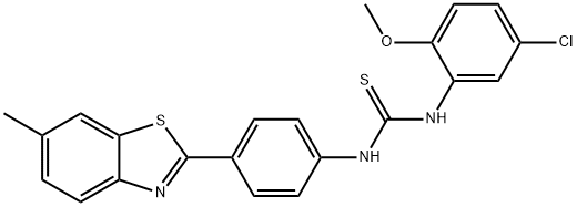 1-(5-chloro-2-methoxyphenyl)-3-[4-(6-methyl-1,3-benzothiazol-2-yl)phenyl]thiourea Struktur