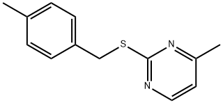 4-methyl-2-[(4-methylphenyl)methylsulfanyl]pyrimidine Struktur