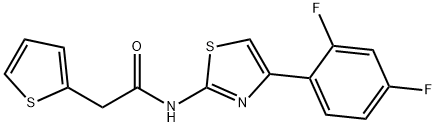 N-[4-(2,4-difluorophenyl)-1,3-thiazol-2-yl]-2-thiophen-2-ylacetamide Struktur