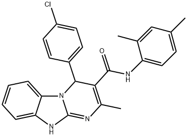 4-(4-chlorophenyl)-N-(2,4-dimethylphenyl)-2-methyl-1,4-dihydropyrimido[1,2-a]benzimidazole-3-carboxamide Struktur