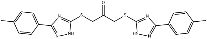 1,3-bis[[5-(4-methylphenyl)-1H-1,2,4-triazol-3-yl]sulfanyl]propan-2-one Struktur