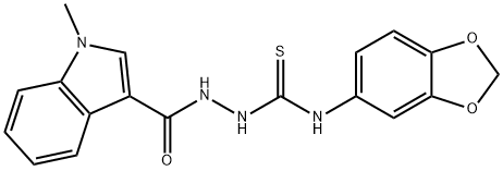 1-(1,3-benzodioxol-5-yl)-3-[(1-methylindole-3-carbonyl)amino]thiourea Struktur