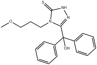 3-[hydroxy(diphenyl)methyl]-4-(3-methoxypropyl)-1H-1,2,4-triazole-5-thione Struktur