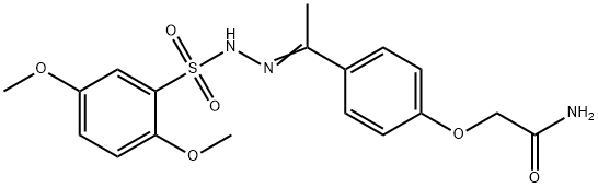 2-[4-[(Z)-N-[(2,5-dimethoxyphenyl)sulfonylamino]-C-methylcarbonimidoyl]phenoxy]acetamide Struktur