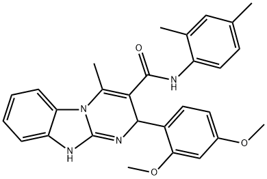 2-(2,4-dimethoxyphenyl)-N-(2,4-dimethylphenyl)-4-methyl-2,10-dihydropyrimido[1,2-a]benzimidazole-3-carboxamide Struktur