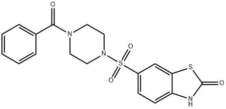 6-(4-benzoylpiperazin-1-yl)sulfonyl-3H-1,3-benzothiazol-2-one Struktur