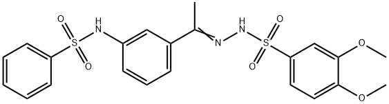 N-[(E)-1-[3-(benzenesulfonamido)phenyl]ethylideneamino]-3,4-dimethoxybenzenesulfonamide Struktur