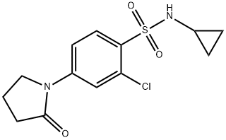 2-chloro-N-cyclopropyl-4-(2-oxopyrrolidin-1-yl)benzenesulfonamide Struktur