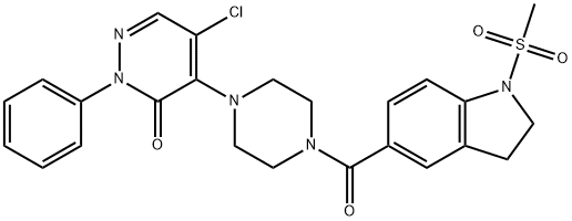 5-chloro-4-[4-(1-methylsulfonyl-2,3-dihydroindole-5-carbonyl)piperazin-1-yl]-2-phenylpyridazin-3-one Struktur