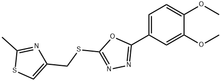 2-(3,4-dimethoxyphenyl)-5-[(2-methyl-1,3-thiazol-4-yl)methylsulfanyl]-1,3,4-oxadiazole Struktur