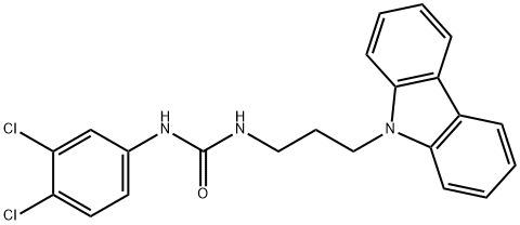 1-(3-carbazol-9-ylpropyl)-3-(3,4-dichlorophenyl)urea Struktur