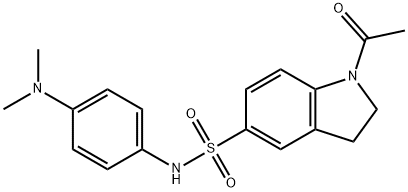 1-acetyl-N-[4-(dimethylamino)phenyl]-2,3-dihydroindole-5-sulfonamide Struktur