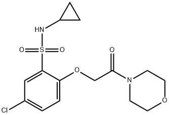 5-chloro-N-cyclopropyl-2-(2-morpholin-4-yl-2-oxoethoxy)benzenesulfonamide Struktur