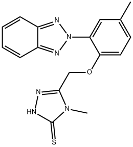 3-[[2-(benzotriazol-2-yl)-4-methylphenoxy]methyl]-4-methyl-1H-1,2,4-triazole-5-thione Struktur