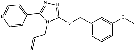 4-[5-[(3-methoxyphenyl)methylsulfanyl]-4-prop-2-enyl-1,2,4-triazol-3-yl]pyridine Struktur