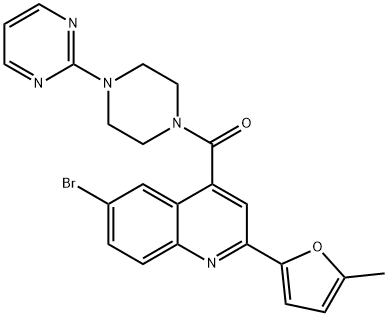 [6-bromo-2-(5-methylfuran-2-yl)quinolin-4-yl]-(4-pyrimidin-2-ylpiperazin-1-yl)methanone Struktur