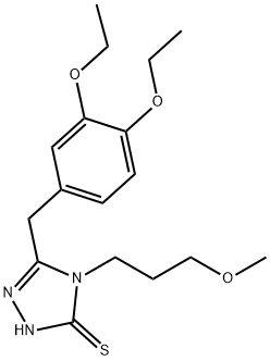 3-[(3,4-diethoxyphenyl)methyl]-4-(3-methoxypropyl)-1H-1,2,4-triazole-5-thione Struktur