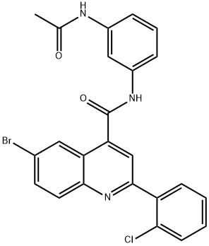 N-(3-acetamidophenyl)-6-bromo-2-(2-chlorophenyl)quinoline-4-carboxamide Struktur